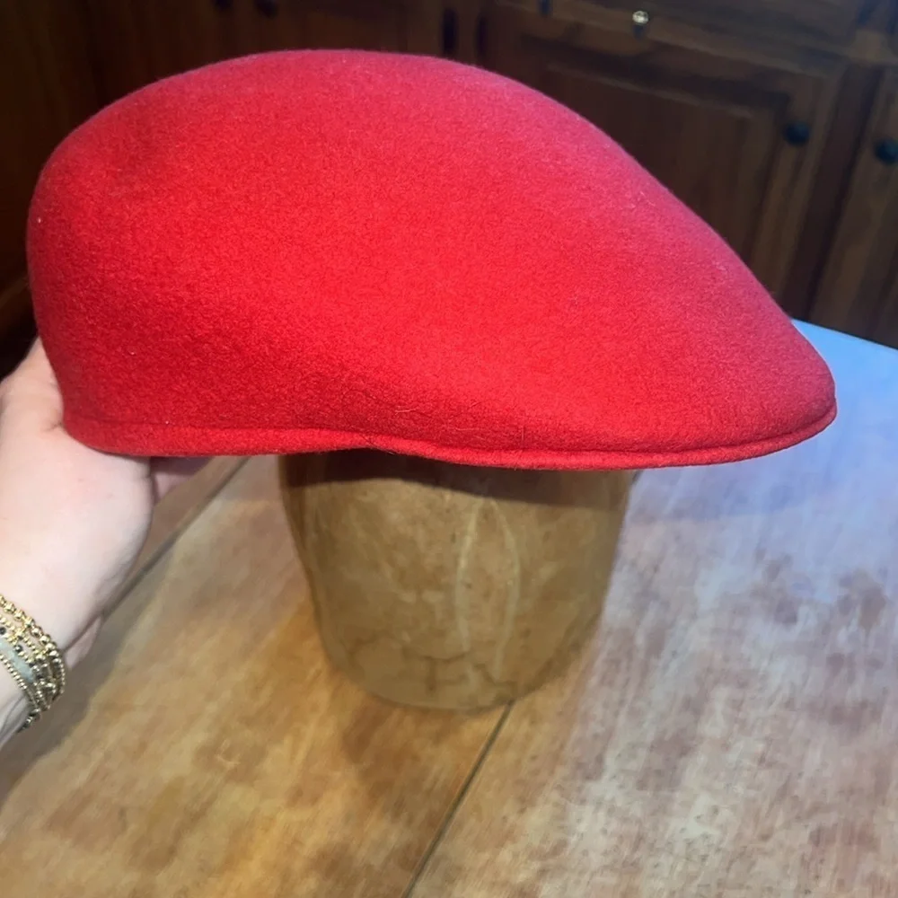 Vintage 100% Wool Made in England Scarlet Red Beret